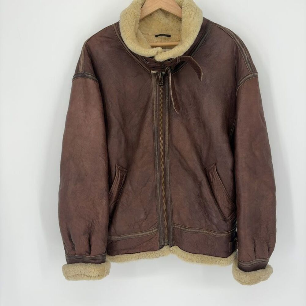 Calafate Shearling Leather Bomber Jacket
